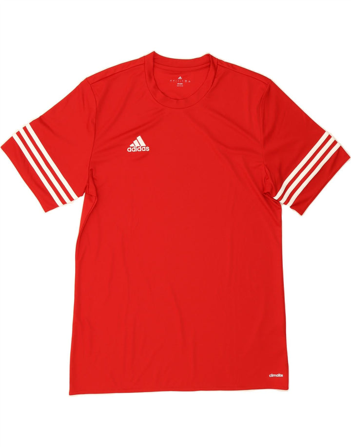ADIDAS Mens Climalite T-Shirt Top Large Red Polyester Vintage Adidas and Second-Hand Adidas from Messina Hembry 
