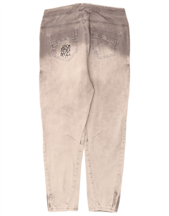 DESIGUAL Vaqueros ajustados para mujer, talla grande, W34 L26, algodón teñido anudado gris