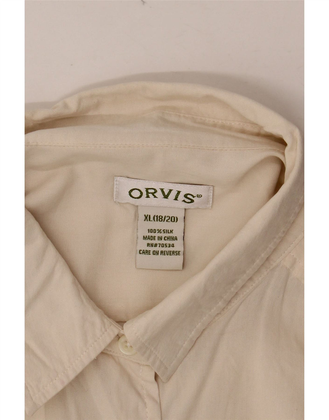 ORVIS Camisa extragrande para mujer UK 18/20 XL Off White Silk