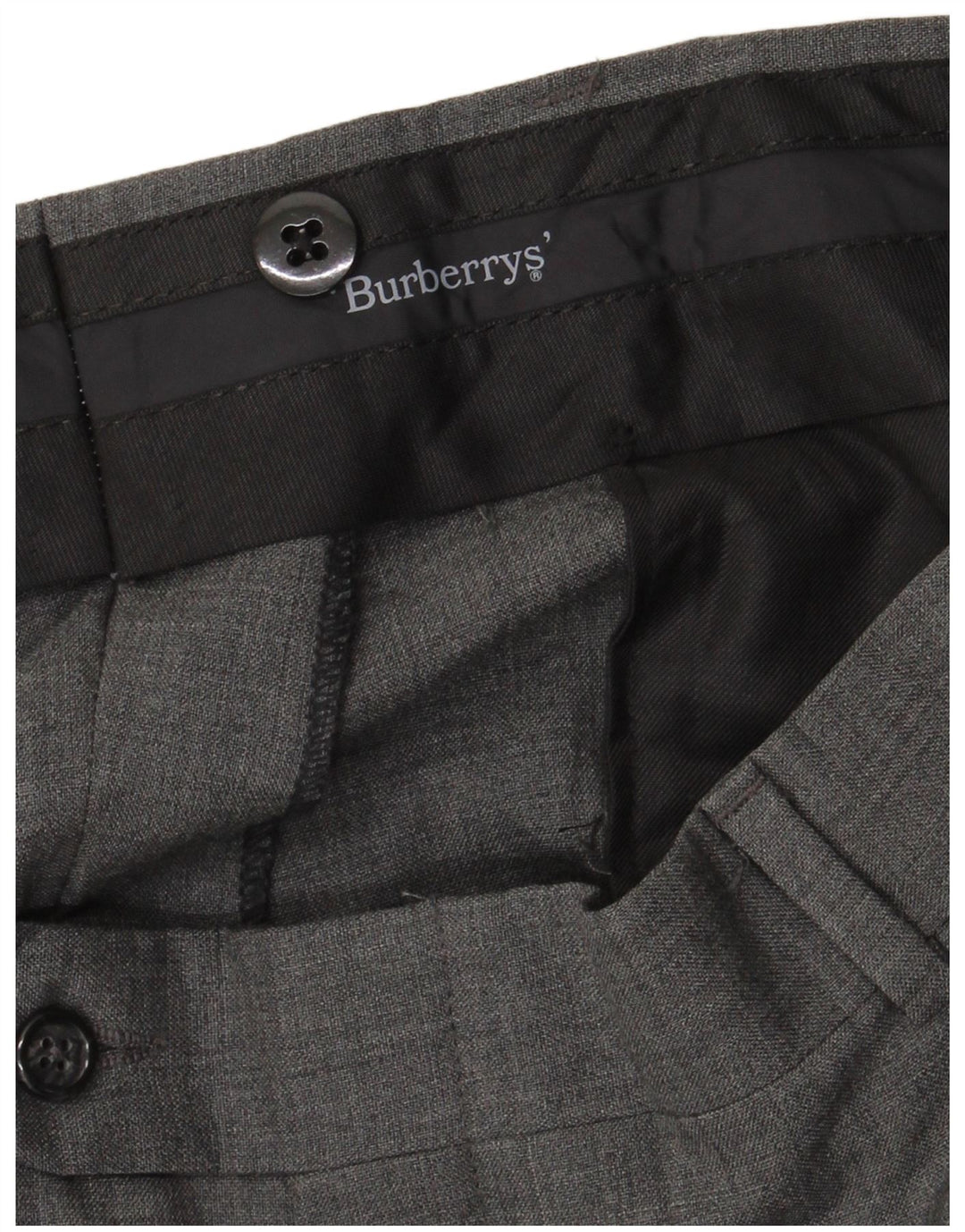 Burberrys Pantalón de traje con pinzas para hombre W36 L31 Gris