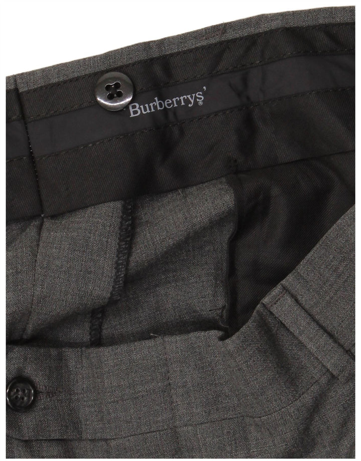 Burberrys Pantalón de traje con pinzas para hombre W36 L31 Gris
