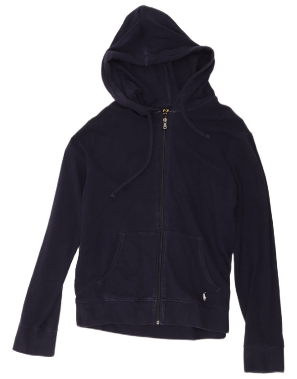 Polo Ralph Lauren suéter con capucha y cremallera para mujer Reino Unido 14 Algodón azul marino mediano