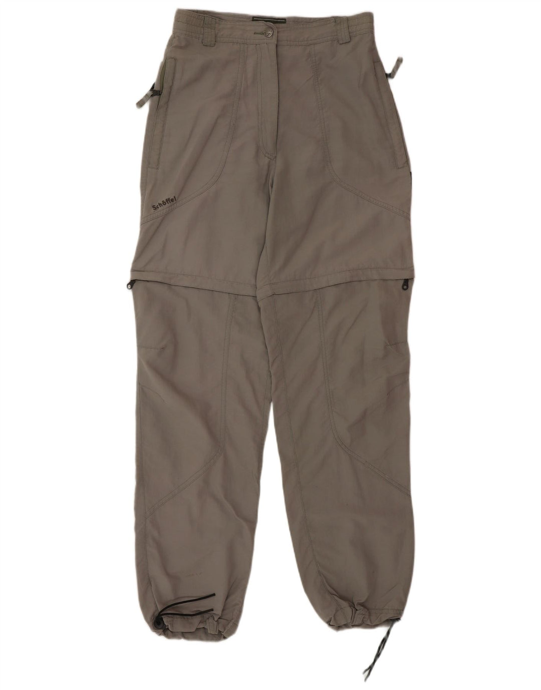 SCHOFFEL Pantalones casuales cónicos para mujer UK 12 Medium W28 L32 Gris