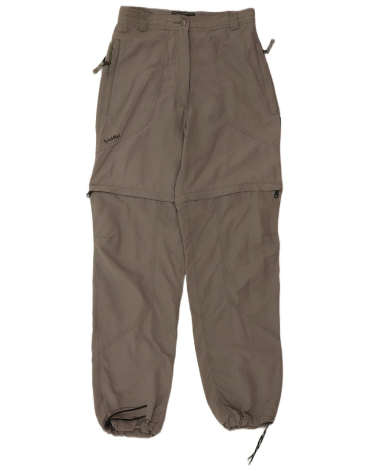 SCHOFFEL Pantalones casuales cónicos para mujer UK 12 Medium W28 L32 Gris