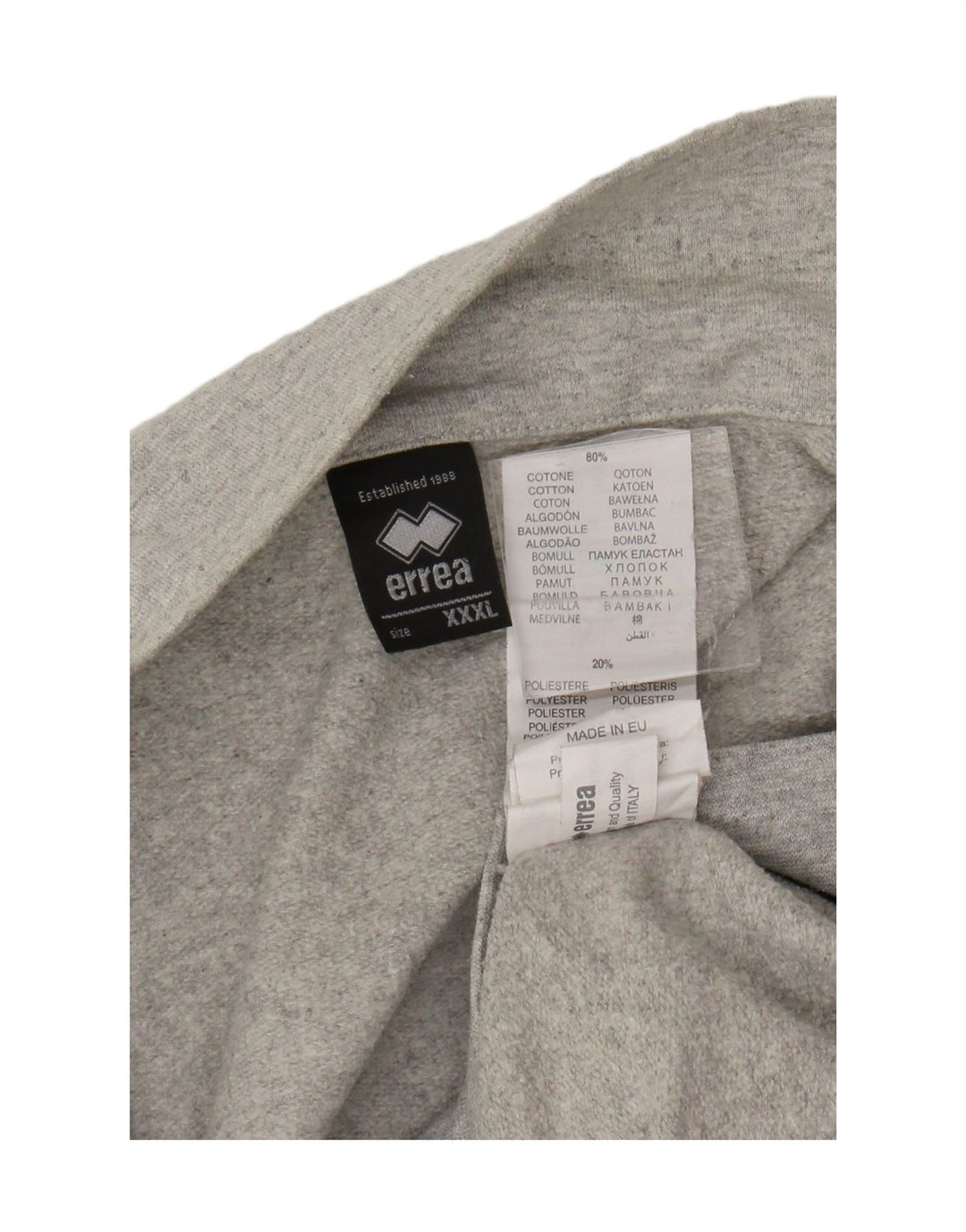 Errea Mens Graphic Chándal Top Chaqueta 3XL Gris Algodón