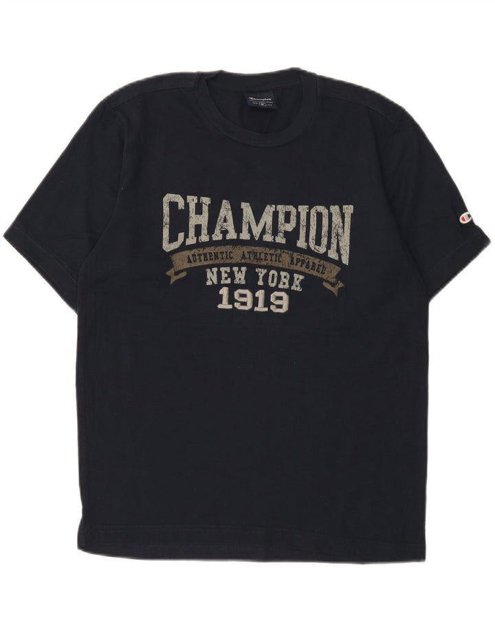 Champion Camiseta gráfica para mujer Top UK 44 Medium Azul marino