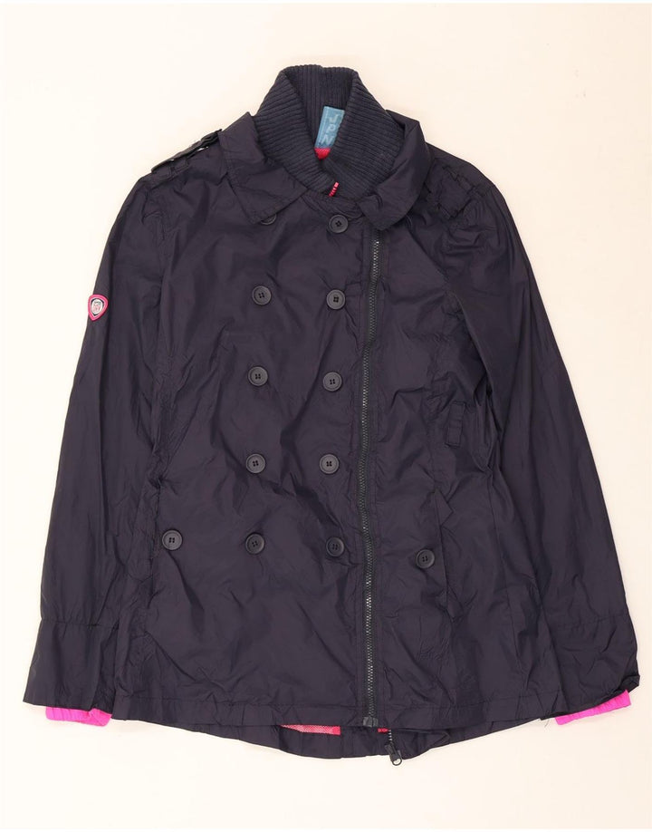 Superdry Chaqueta Impermeable De Doble Botonadura Para Mujer UK 40 Medium Azul Marino Nylon