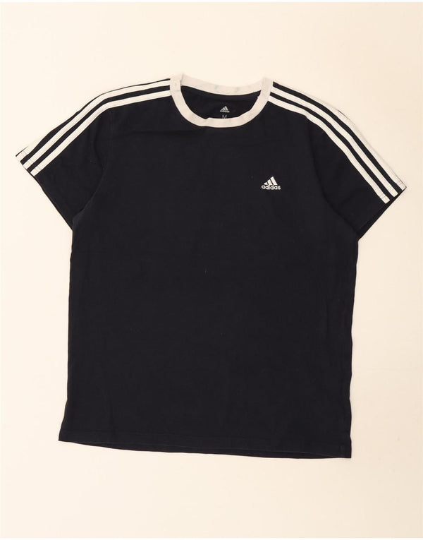 Adidas Camiseta Mujer Top UK 12/14 Medium Azul Marino Algodón