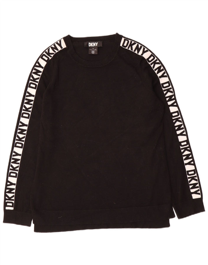 Dkny Sudadera gráfica para mujer Jumper UK 12 Medium Black Viscosa