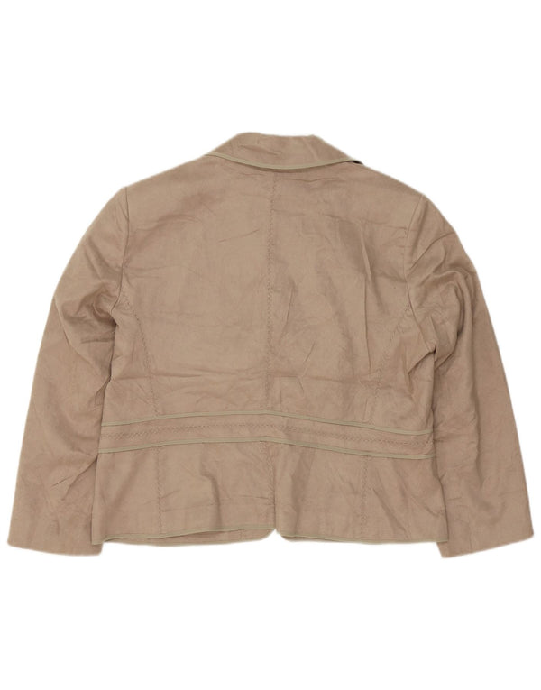 Marks & Spencer Chaqueta Blazer para Mujer UK 40 XL Poliéster Beige