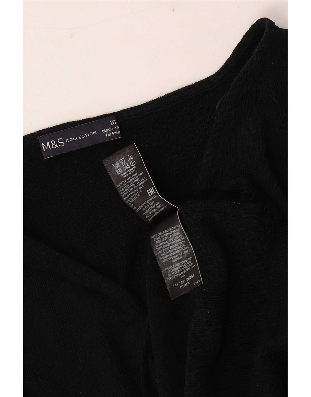 Marks & Spencer Blusa para mujer Top UK 46 Grande Poliéster negro