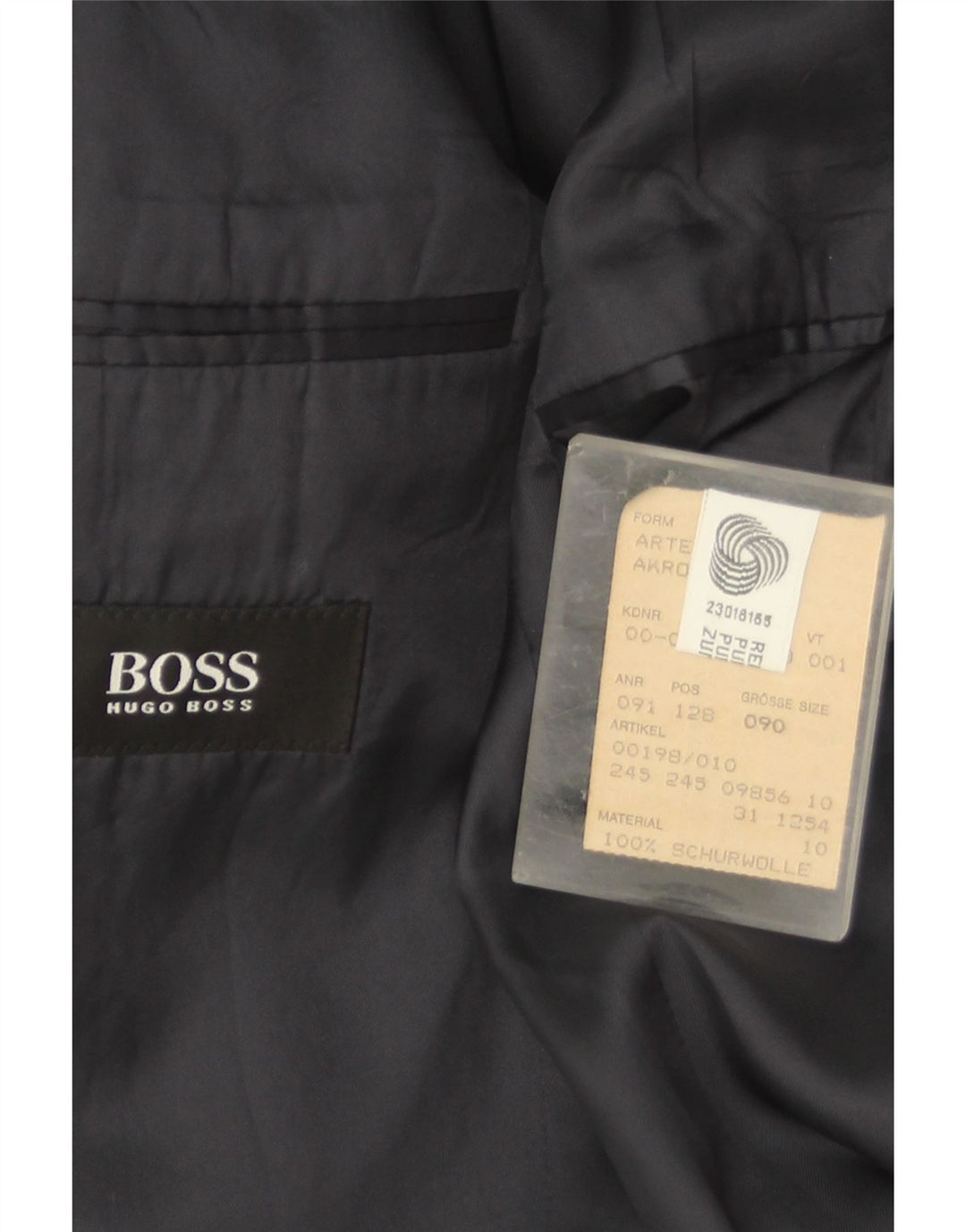 Hugo Boss Chaqueta tipo blazer de 3 botones para hombre UK 36 Small Azul marino Lana virgen