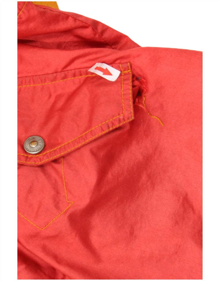 Vintage hombres gráfico impermeable Reino Unido 36 pequeño amarillo colorblock poliamida