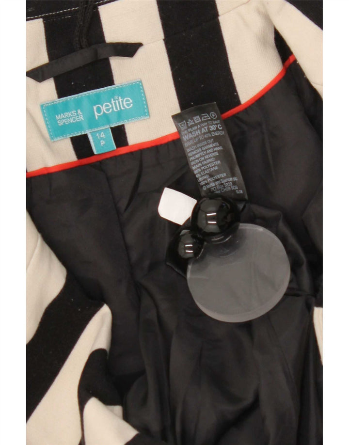 Marks & Spencer Chaqueta tipo blazer corta para mujer UK 44 Mediana Rayas negras