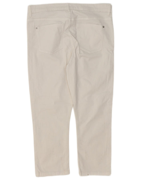 Marks & Spencer Vaqueros recortados súper ajustados para mujer UK 14 Large W32 L22 Blanco