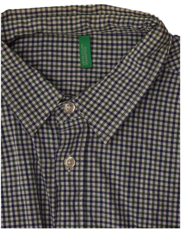 Benetton Camisa Manga Corta Mediana Vichy Multicolor Hombre