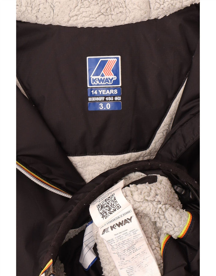 K-Way Chaqueta cortavientos con capucha para niño 13-14 años Poliamida negro