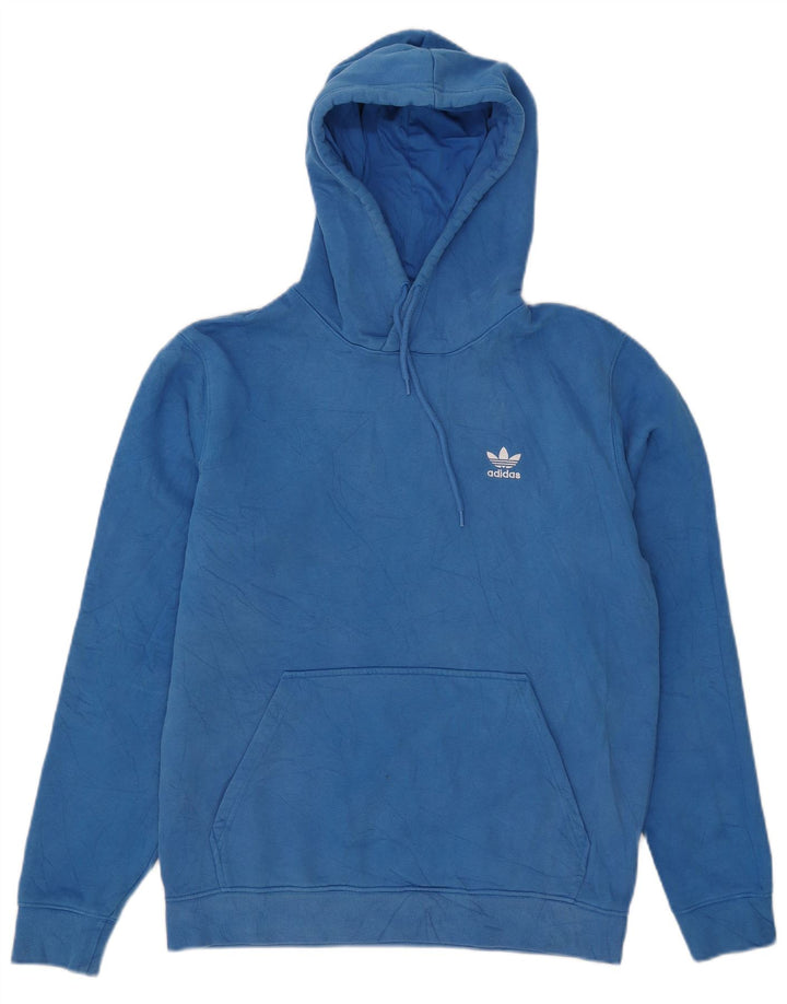 Adidas Hombre Sudadera Con Capucha Jumper Azul Medio Algodón