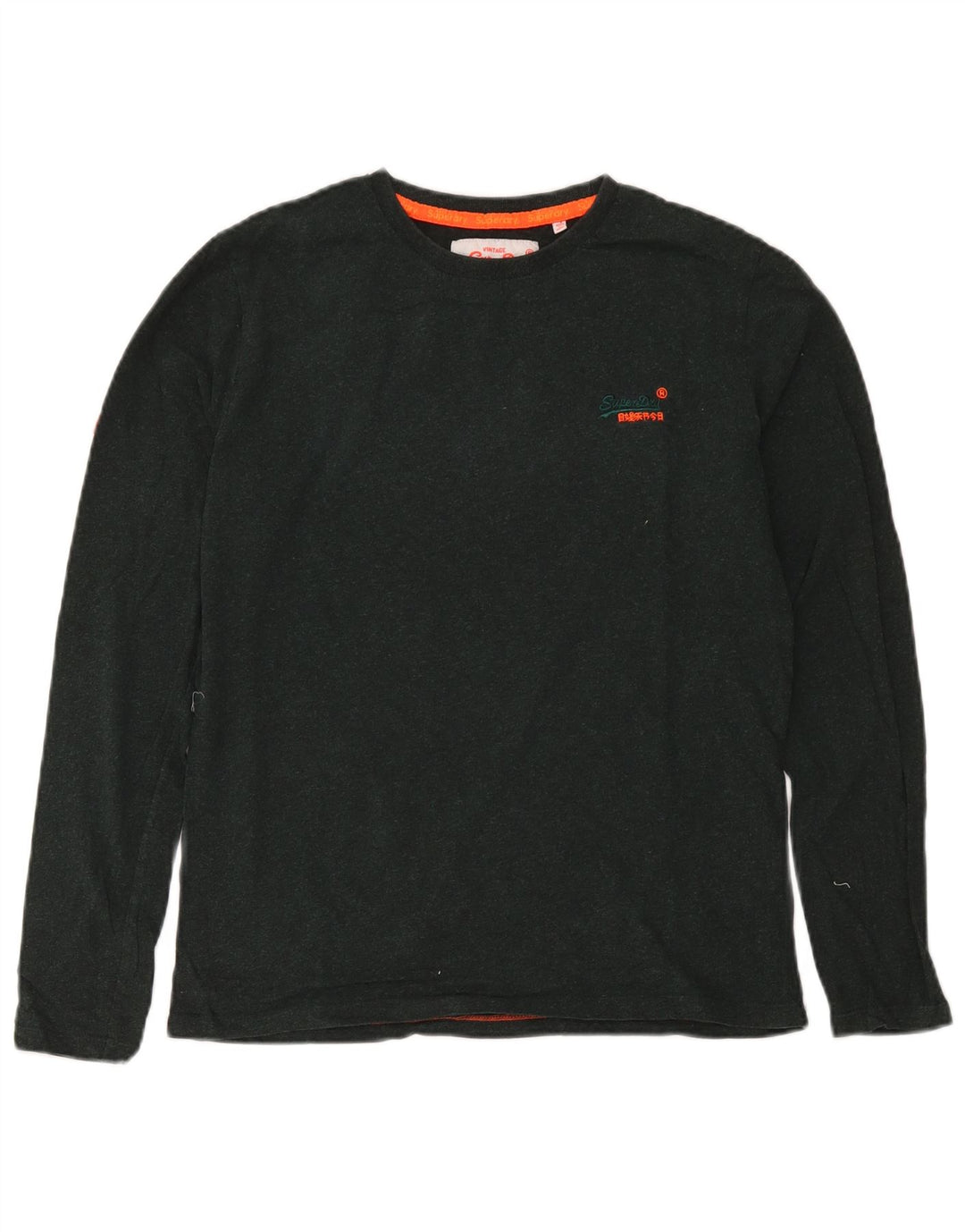 Superdry Hombre Top Manga Larga Algodón Verde Medio