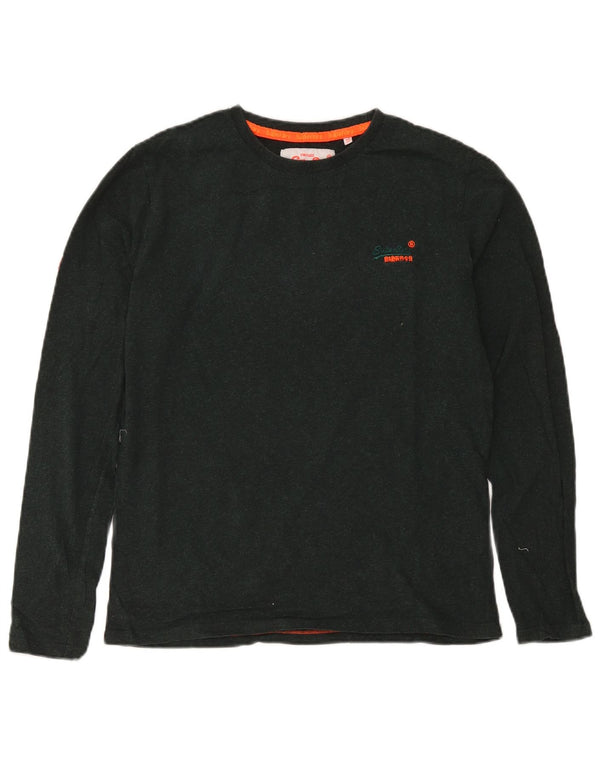 Superdry Hombre Top Manga Larga Algodón Verde Medio