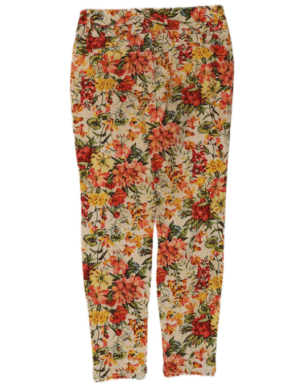 Zara Pantalones Casuales Slim para Mujer EU 38 Small W28 L28 Multicolor Floral