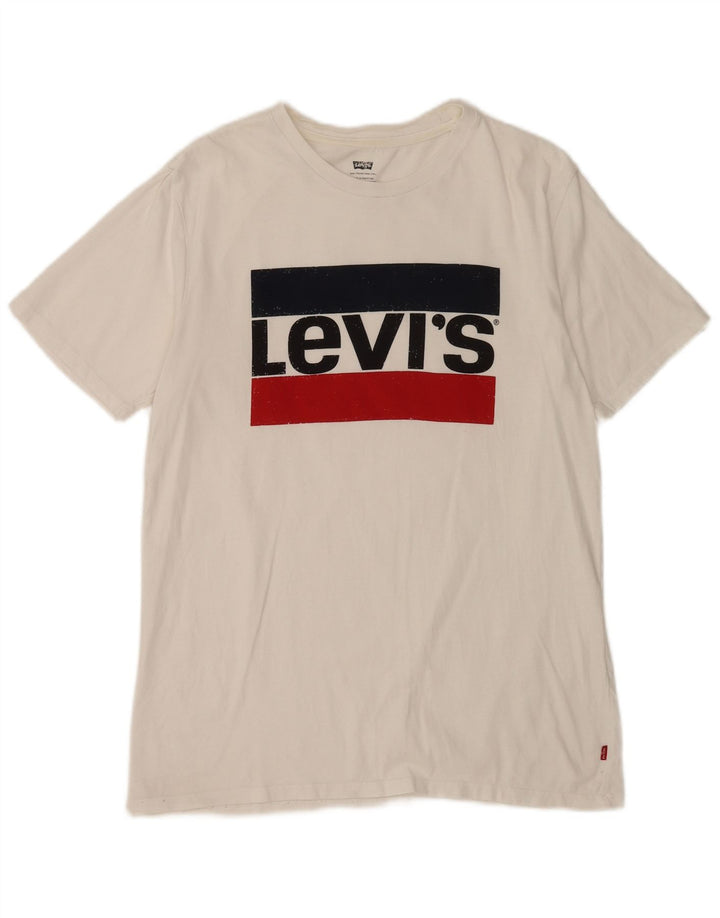 Levi's Hombre Camiseta Gráfica Top Medio Blanco