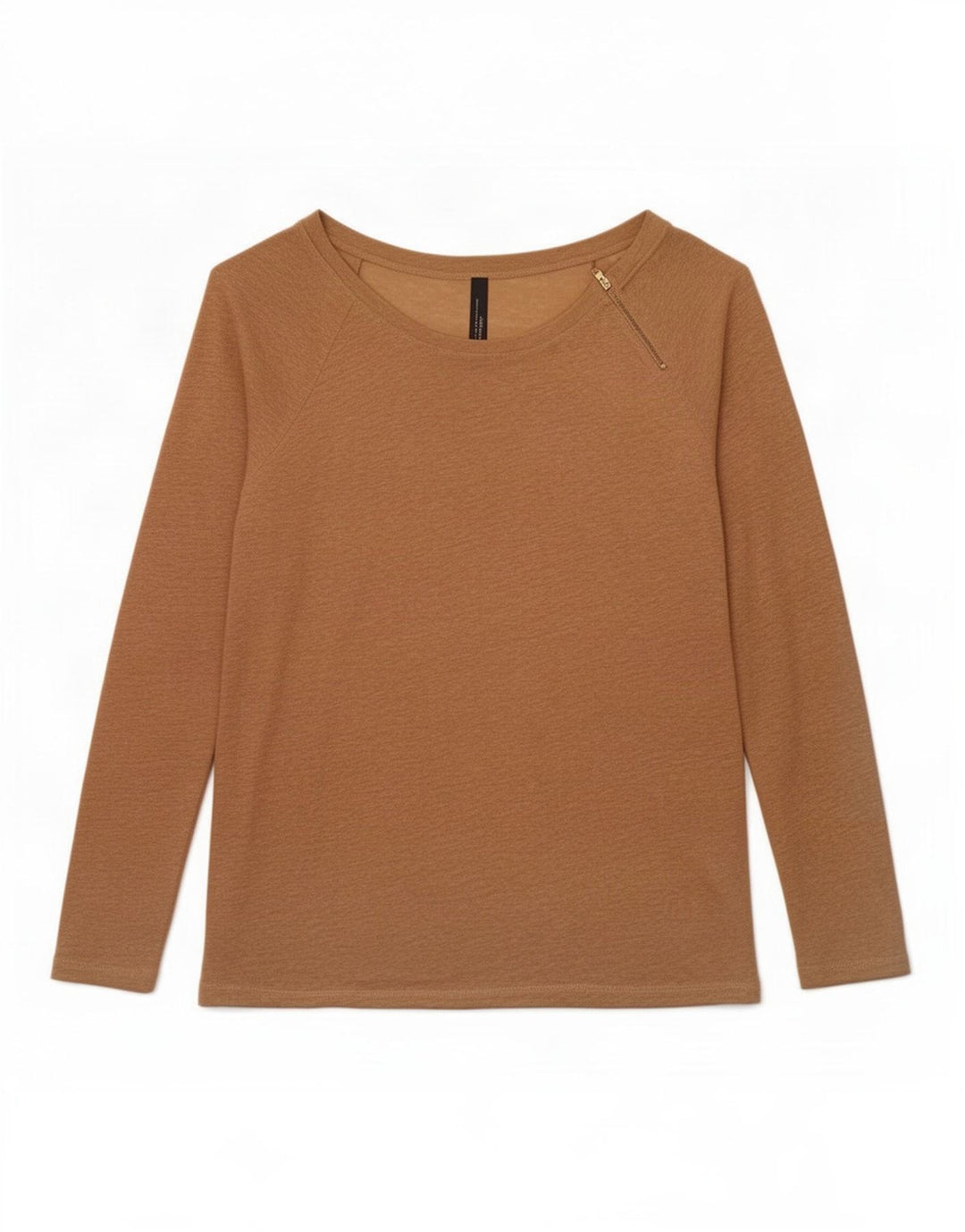 Zara Mujer Top Manga Larga UK 42 Medium Beige Linen