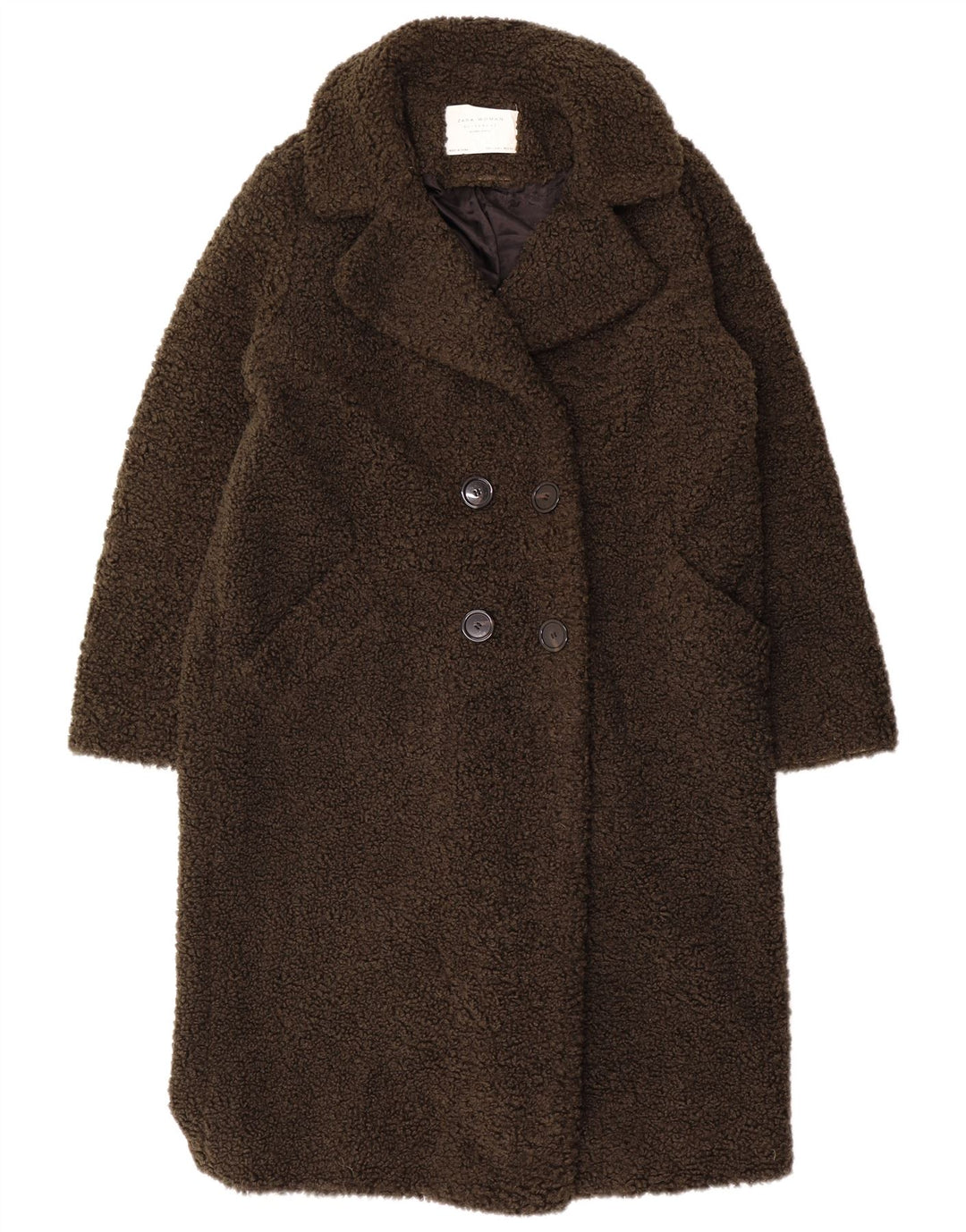 Zara Mujer Teddy Bear Abrigo Reino Unido 46 Grande Caqui