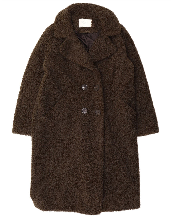 Zara Mujer Teddy Bear Abrigo Reino Unido 46 Grande Caqui