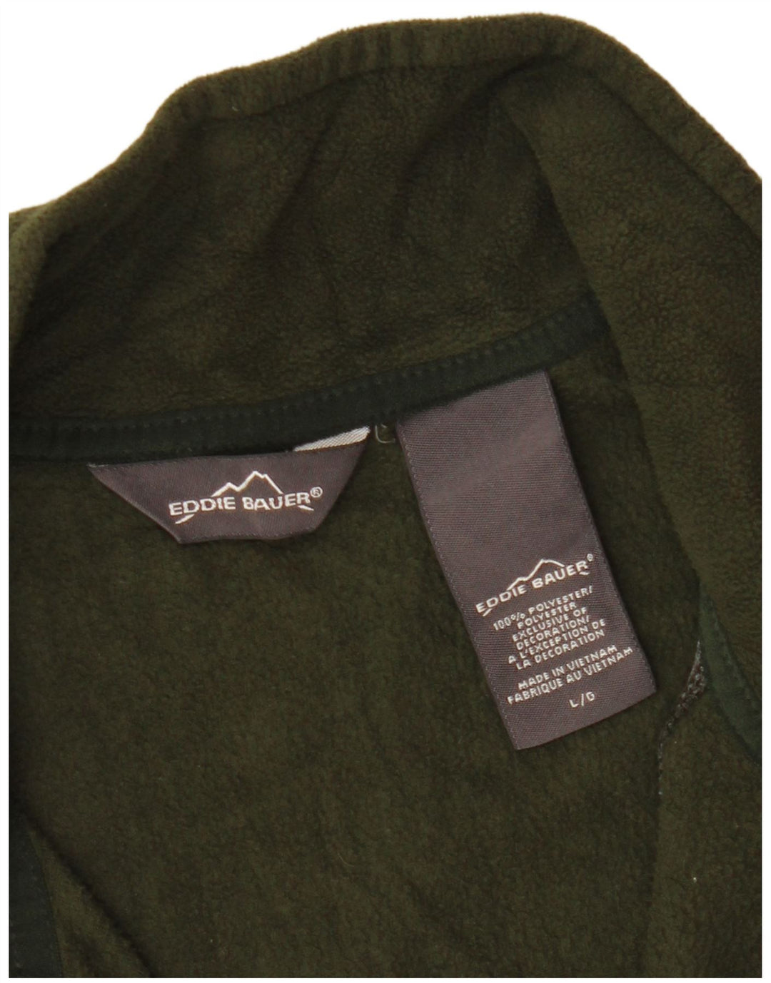 Eddie Bauer Jersey de forro polar con cuello y cremallera para hombre Poliéster verde grande