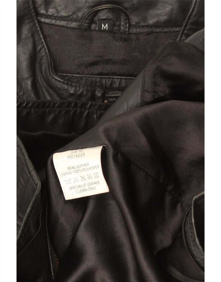 Lee Cooper Chaqueta de cuero para hombre UK 38 Mediana Rayas negras