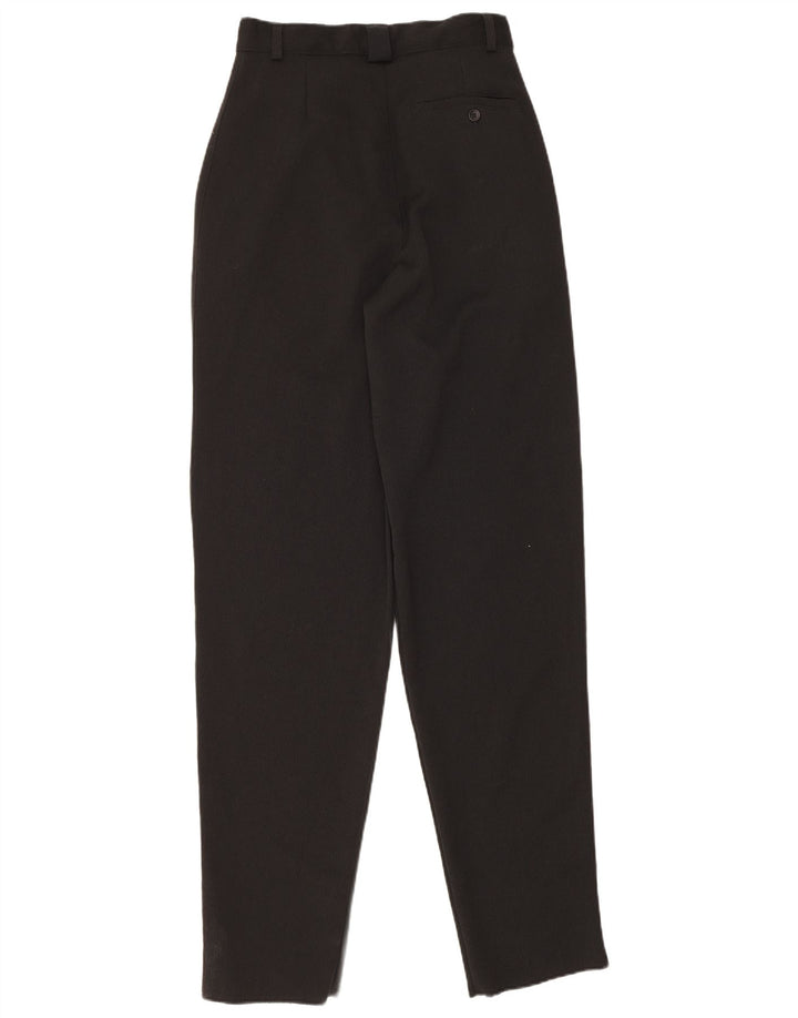 Vintage mujer pegged traje pantalones IT 44 Medio W26 L35 Poliéster negro