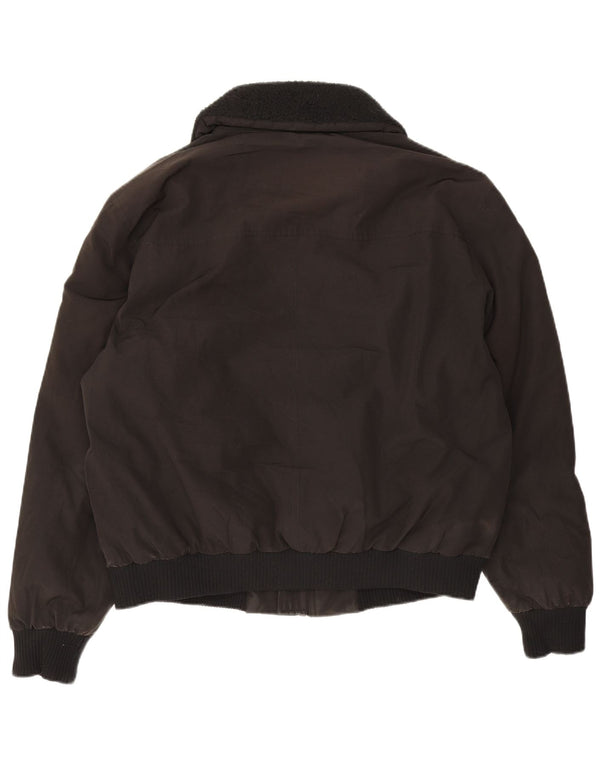 Zara Mens Chaqueta Bomber Acolchada UK 40 Grande Poliéster Negro