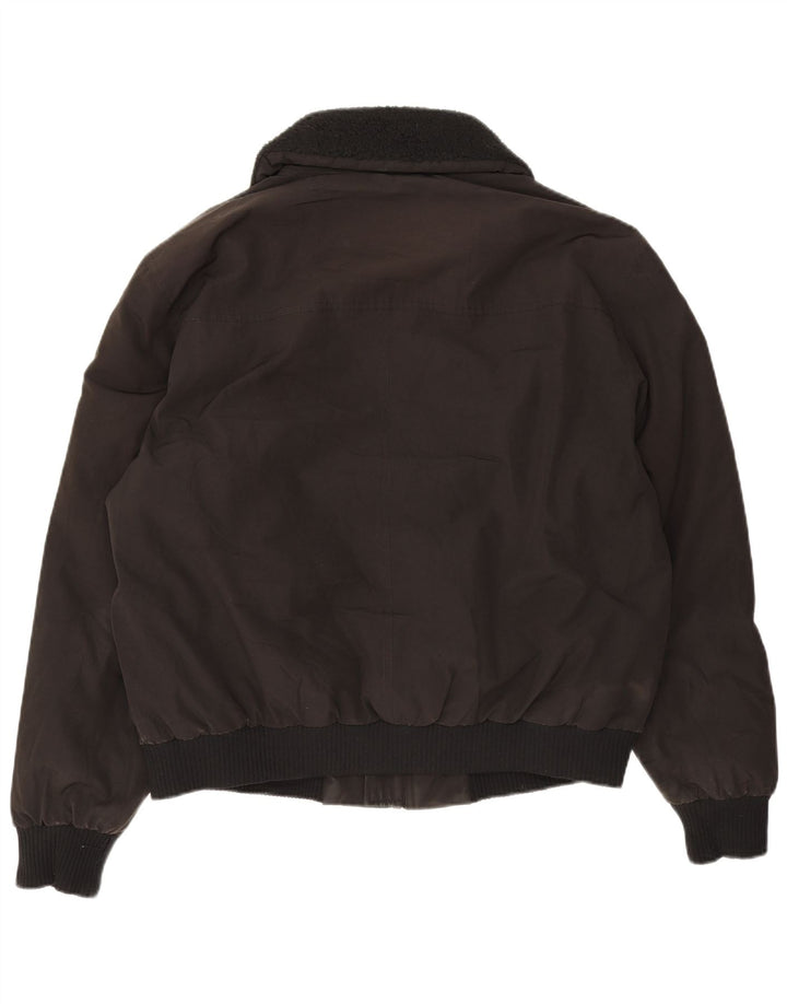 Zara Mens Chaqueta Bomber Acolchada UK 40 Grande Poliéster Negro