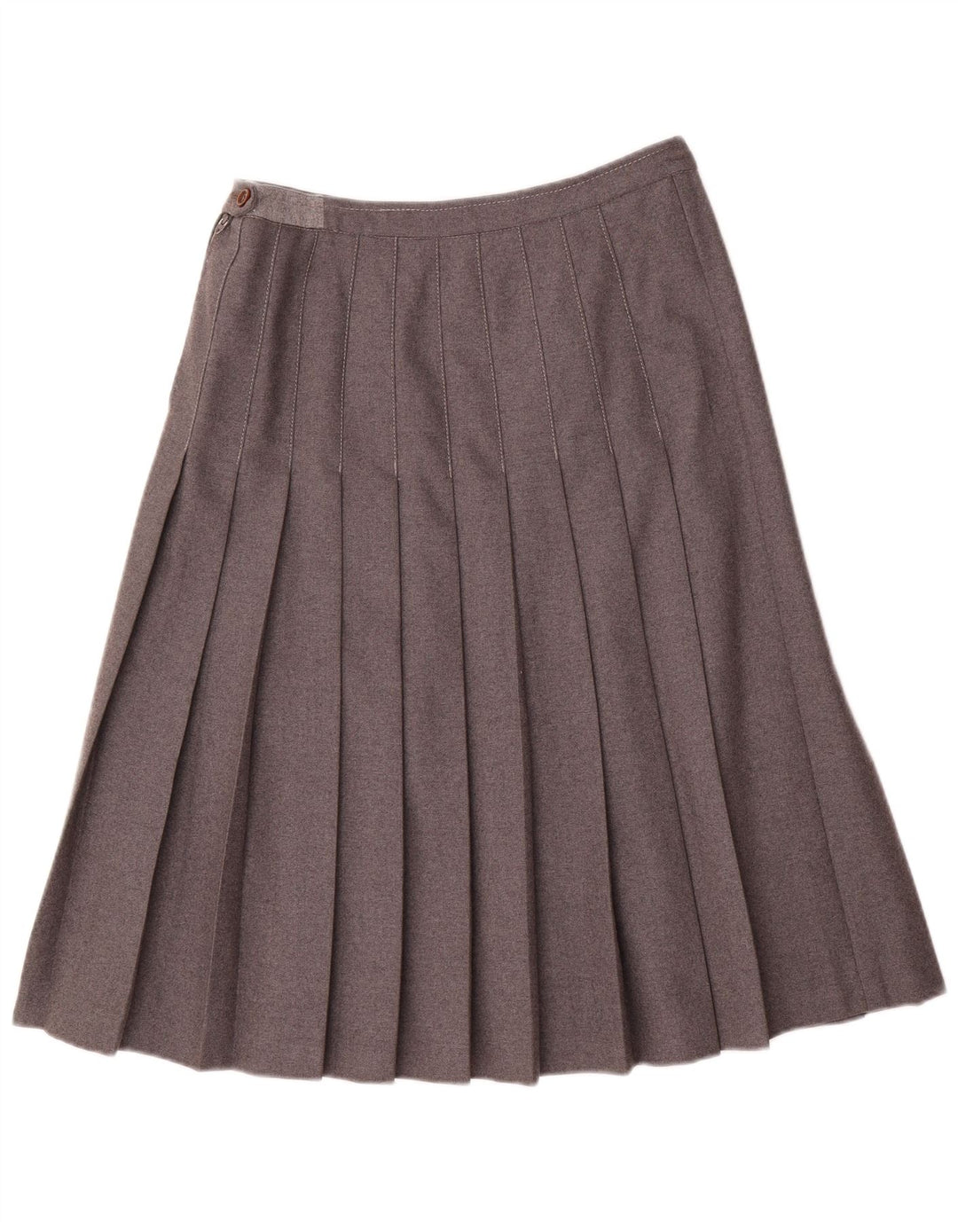 Falda plisada vintage para mujer IT 44 Mediana W28 Lana gris