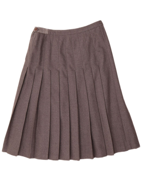 Falda plisada vintage para mujer IT 44 Mediana W28 Lana gris