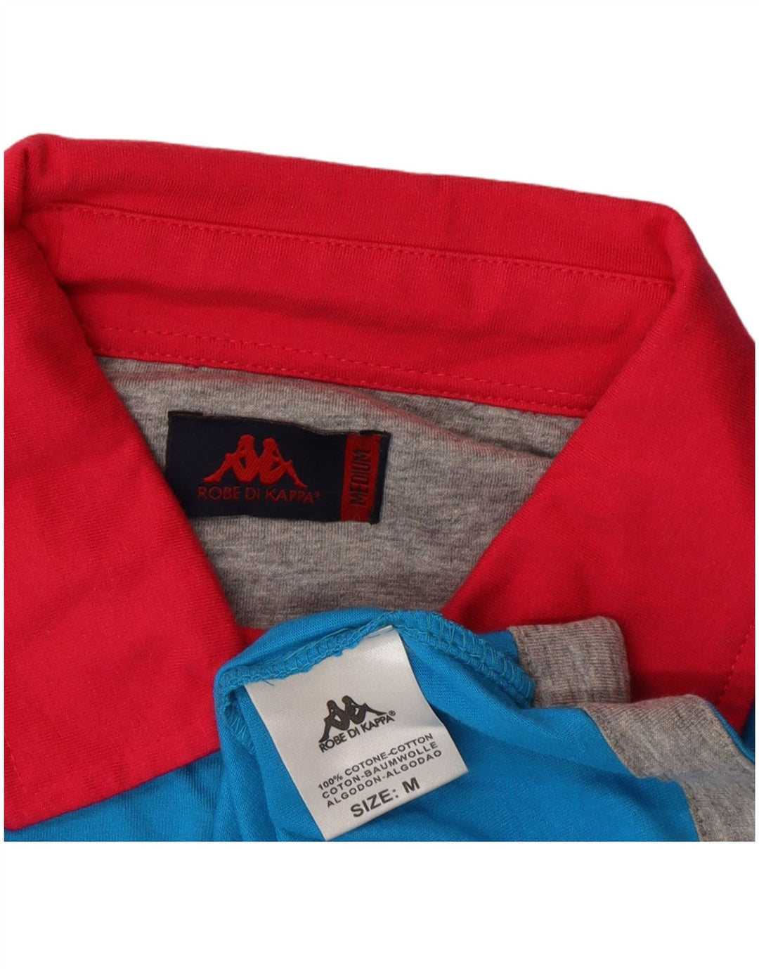 Polo Kappa Hombre De Algodón A Rayas Azul Medio