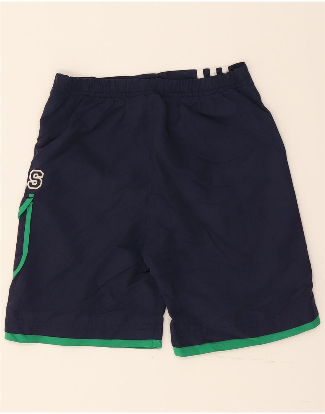 ADIDAS Boys Graphic Sport Shorts 5-6 Years Navy Blue Polyester Vintage Adidas and Second-Hand Adidas from Messina Hembry 