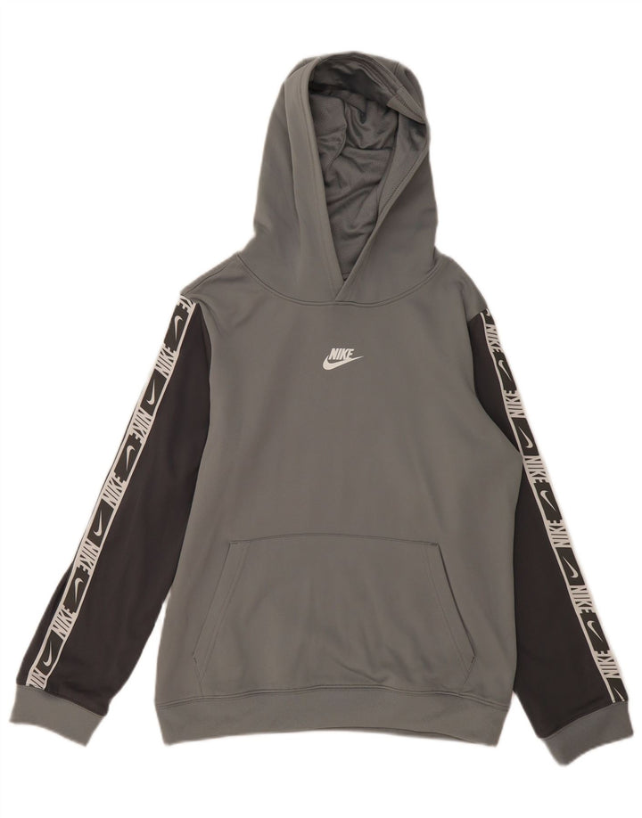 NIKE - Jersey con capucha para niños Dri Fit Graphic, color gris, 13-14 años
