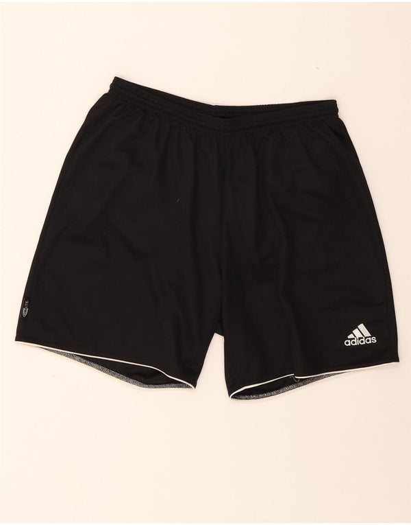 Adidas Mens Climalite Sport Shorts Grande Negro Rayas Poliéster