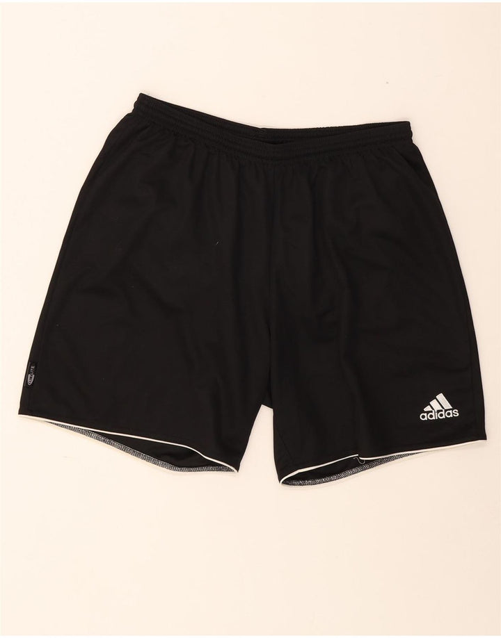Adidas Mens Climalite Sport Shorts Grande Negro Rayas Poliéster