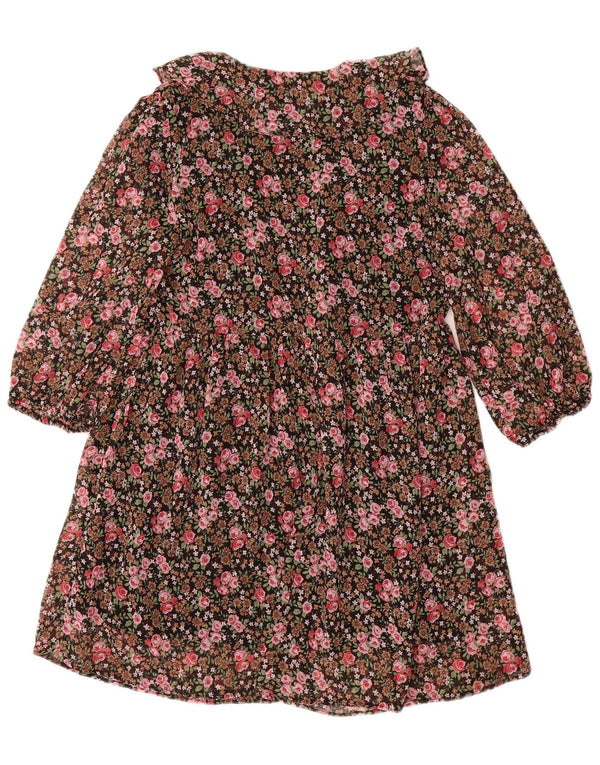 Zara Vestido acampanado de manga 3/4 para mujer UK 40 Small Multicolor Floral