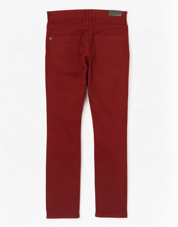 Zara Mens Slim Jeans EU 42 Large W32 L31 Algodón Borgoña