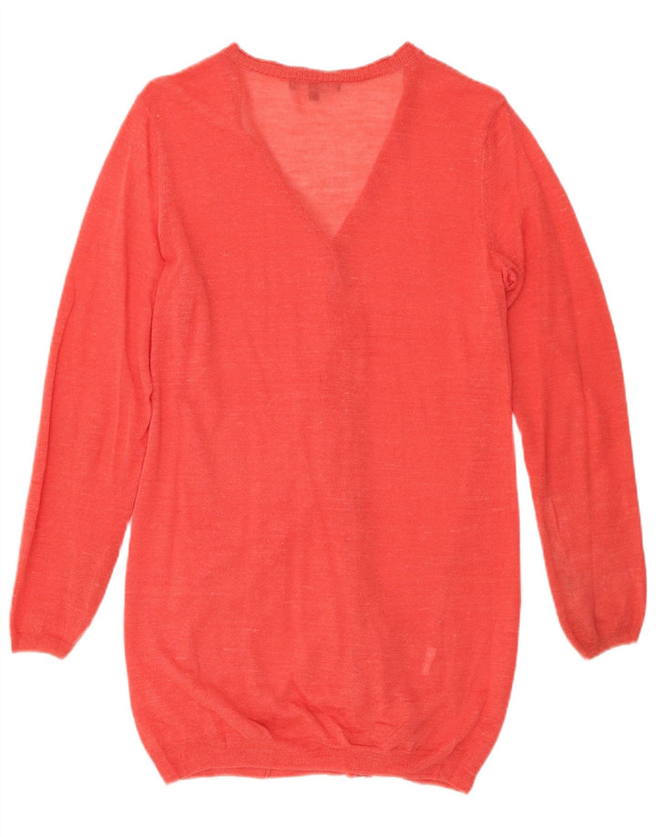 LAURA ASHLEY Suéter tipo cárdigan largo para mujer UK 12 Medium Red