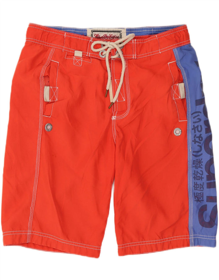 SUPERDRY Hombre Bañador con estampado gráfico Small Red Colourblock Poliéster