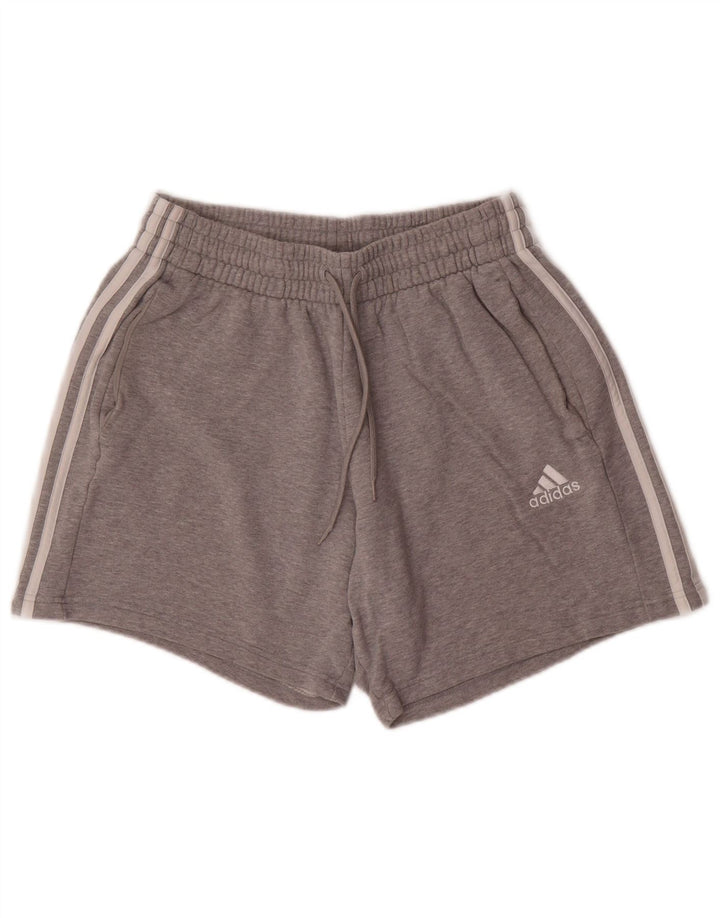 Pantalones cortos deportivos Adidas para hombre de algodón gris medio