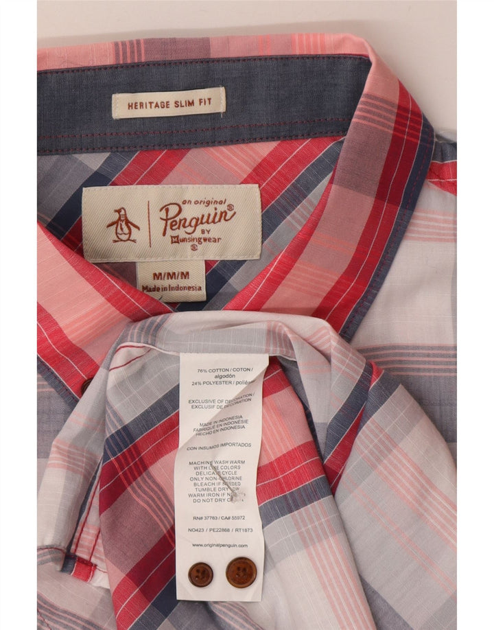 Camisa de manga corta Heritage de Penguin para hombre, cuadros medianos multicolores
