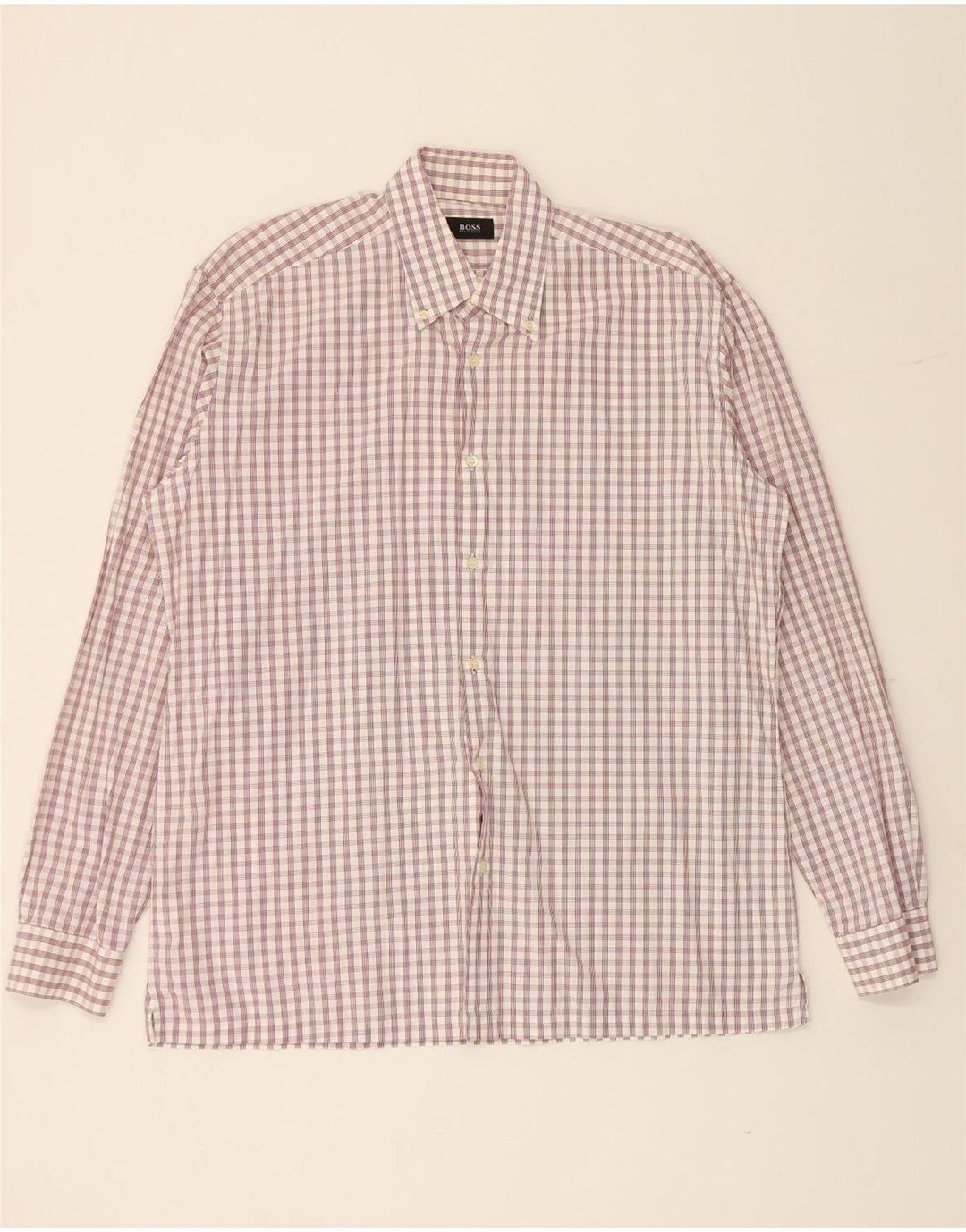 Camisa HUGO BOSS para hombre talla 16 41 Algodón a cuadros blanco grande
