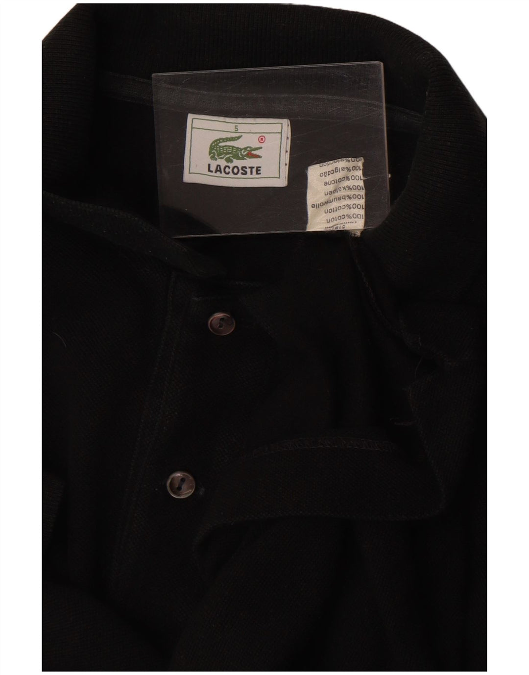 Polo Lacoste para hombre talla 5 grande algodón negro