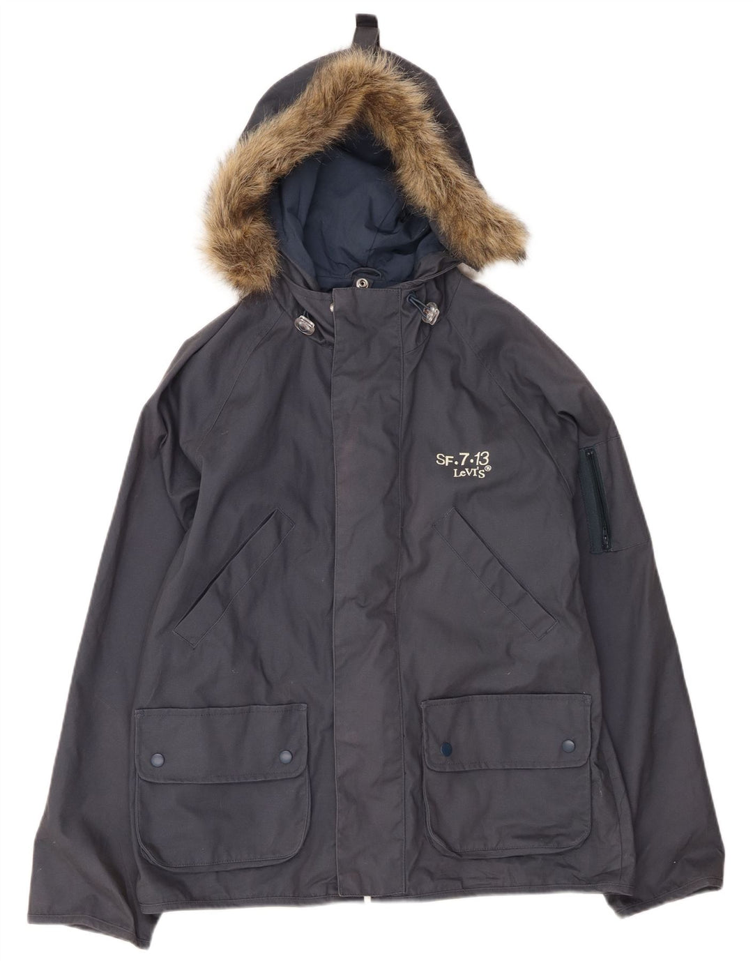 Levi's Parka con capucha para hombre UK 36 Small Algodón azul marino